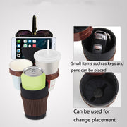 SUITU R151-4  Car Air Outlet Storage Water Cup Holder Mobile Phone Navigation Multi-function Storage Box(Black Square)