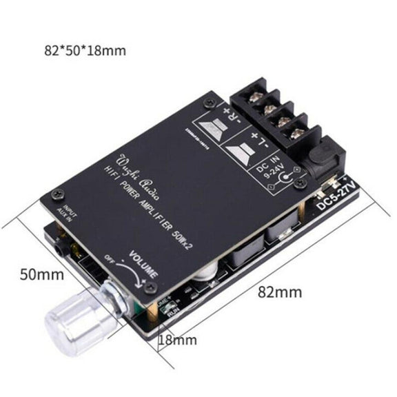 ZK-502C HIFI Wireless Bluetooth 5.0 TPA3116 Digital Power Audio Amplifier Board  50W X 2 Stereo AMP Amplificador With Shell