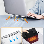 Oatsbasf K01 Adjustable Desktop Heightening Base Aluminum Alloy Radiator Folding Laptop Stand(Gray)