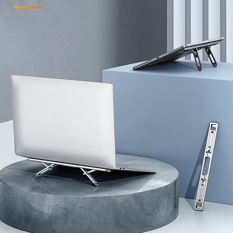 Oatsbasf K01 Adjustable Desktop Heightening Base Aluminum Alloy Radiator Folding Laptop Stand(Gray)