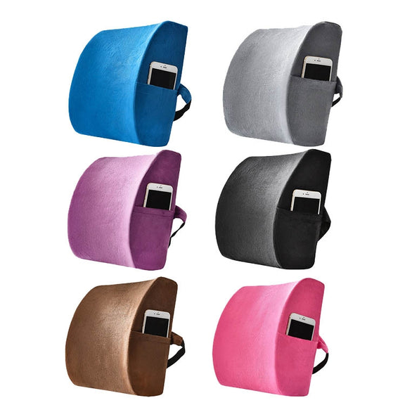 Office Waist Cushion Car Pillow With Pillow Core, Style: Memory Foam(Suede Black)