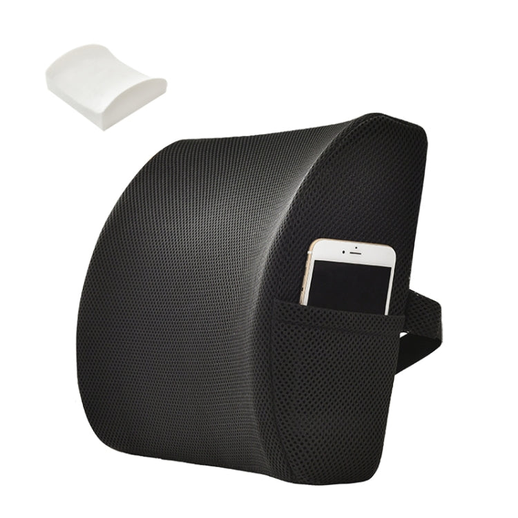 Office Waist Cushion Car Pillow With Pillow Core, Style: Memory Foam(Mesh Black)
