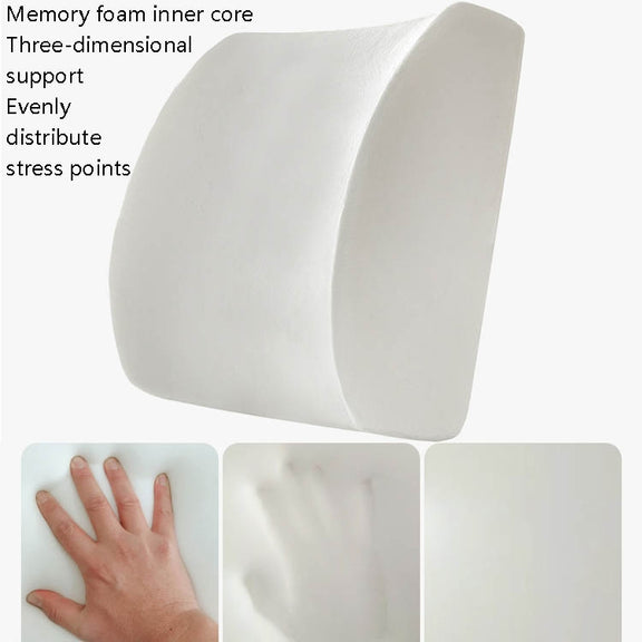 Office Waist Cushion Car Pillow With Pillow Core, Style: Memory Foam(Mesh Rose Red)
