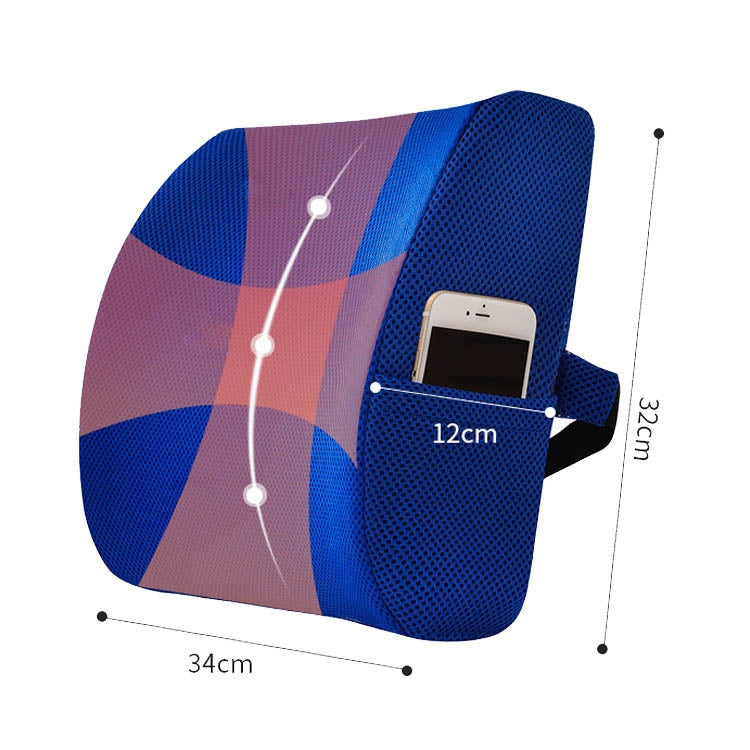 Office Waist Cushion Car Pillow With Pillow Core, Style: Memory Foam(Mesh Gray)