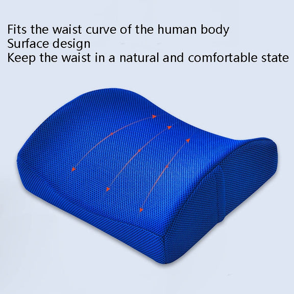 Office Waist Cushion Car Pillow With Pillow Core, Style: Memory Foam(Mesh Rose Red)