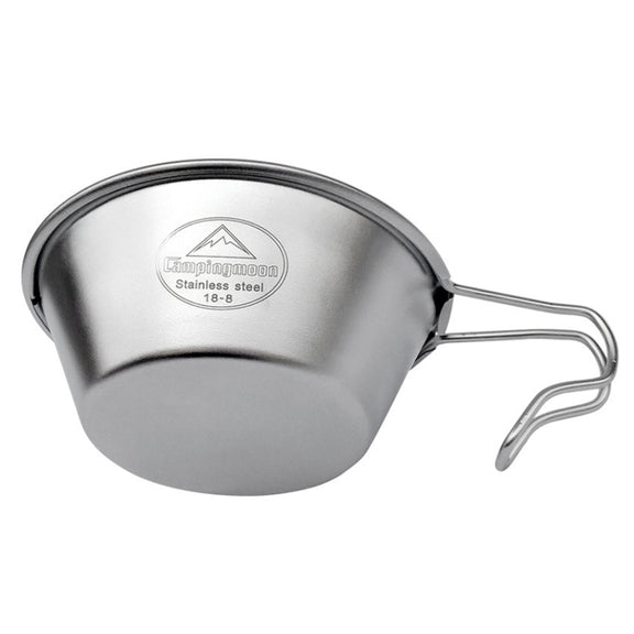 Campingmoon S220 Outdoor Portable Thickened Stainless Steel Bowl Camping Multi-Purpose Cutlery(Metallic)