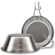 Campingmoon S220 Outdoor Portable Thickened Stainless Steel Bowl Camping Multi-Purpose Cutlery(Metallic)