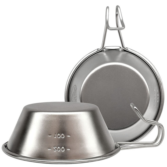 Campingmoon S220 Outdoor Portable Thickened Stainless Steel Bowl Camping Multi-Purpose Cutlery(Metallic)