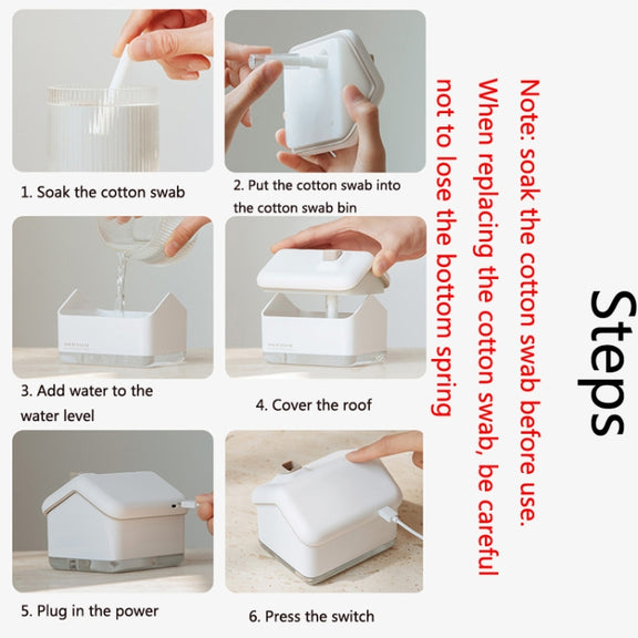 QB2020-008-G1 Mini Snow House Air Humidifier USB Bedroom Christmas Humidifier(White)
