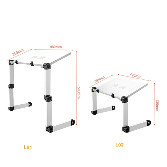 Oatsbasf Folding Computer Desk Laptop Stand Foldable Lifting Heightening Storage Portable Rack,Style: L02  Black