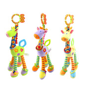 Baby Carriage Hanging Toy 0-1 Year Old Bell Teether Giraffe Bed Bell(Purple)