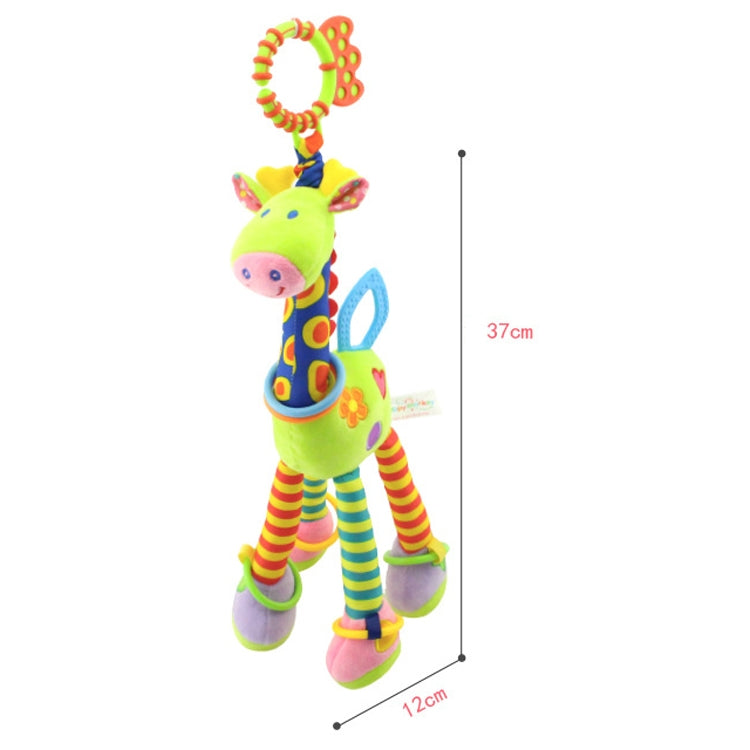Baby Carriage Hanging Toy 0-1 Year Old Bell Teether Giraffe Bed Bell(Purple)