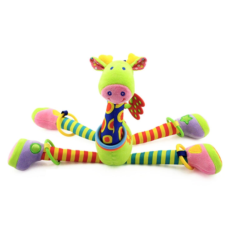 Baby Carriage Hanging Toy 0-1 Year Old Bell Teether Giraffe Bed Bell(Purple)