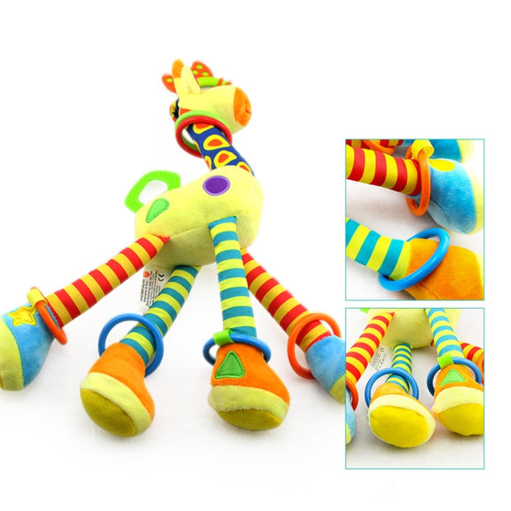 Baby Carriage Hanging Toy 0-1 Year Old Bell Teether Giraffe Bed Bell(Purple)