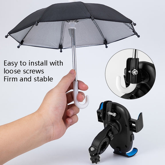 CYCLINGBOX BG-2935 Bicycle Mobile Phone Bracket With Umbrella Water-resistant Navigation Electric Car Mobile Phone Frame, Style: Handlebar Installation (Black)