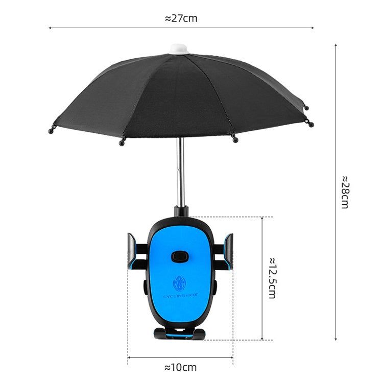 CYCLINGBOX BG-2935 Bicycle Mobile Phone Bracket With Umbrella Water-resistant Navigation Electric Car Mobile Phone Frame, Style: Handlebar Installation (Red)