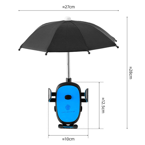 CYCLINGBOX BG-2935 Bicycle Mobile Phone Bracket With Umbrella Water-resistant Navigation Electric Car Mobile Phone Frame, Style: Handlebar Installation (Red)