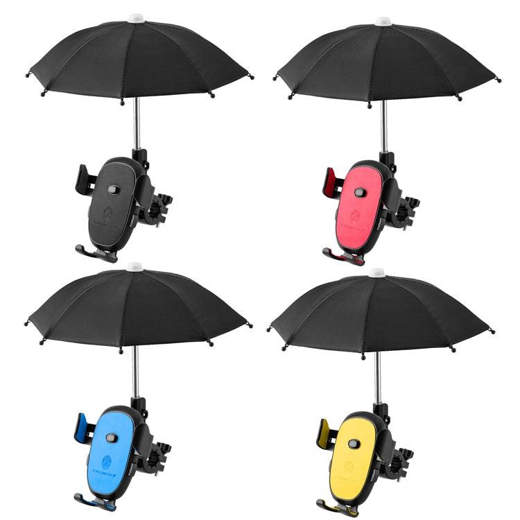 CYCLINGBOX BG-2935 Bicycle Mobile Phone Bracket With Umbrella Water-resistant Navigation Electric Car Mobile Phone Frame, Style: Handlebar Installation (Blue)