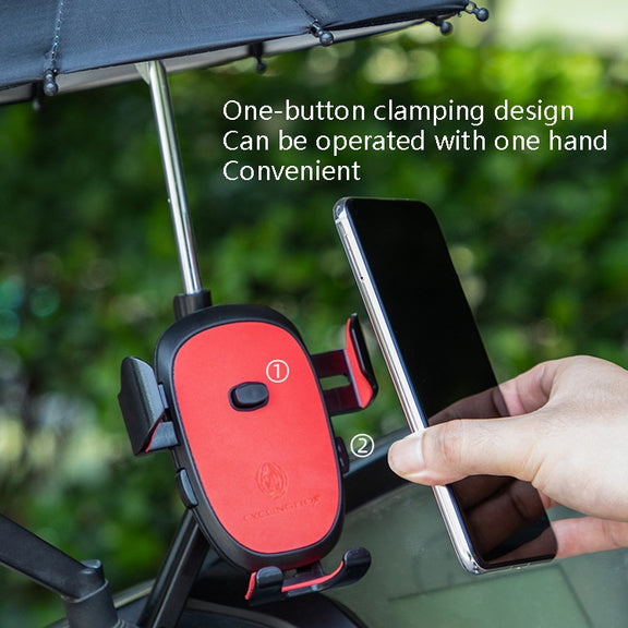 CYCLINGBOX BG-2935 Bicycle Mobile Phone Bracket With Umbrella Water-resistant Navigation Electric Car Mobile Phone Frame, Style: Handlebar Installation (Blue)