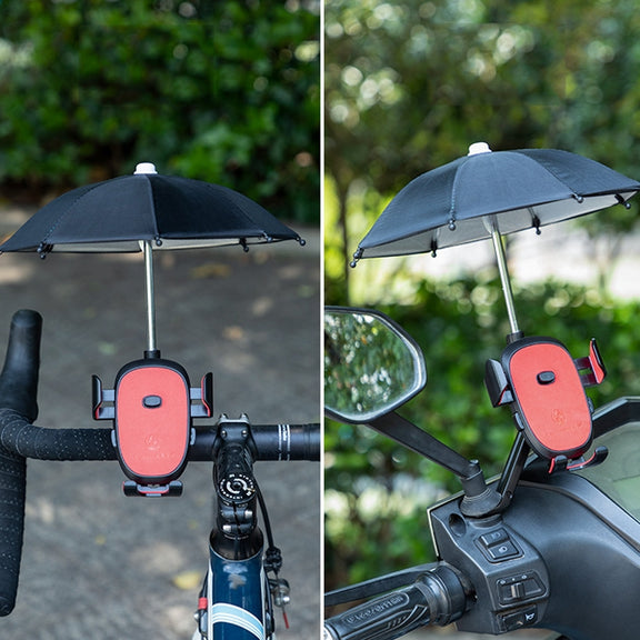 CYCLINGBOX BG-2935 Bicycle Mobile Phone Bracket With Umbrella Water-resistant Navigation Electric Car Mobile Phone Frame, Style: Handlebar Installation (Blue)