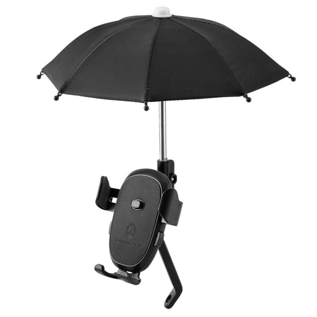 CYCLINGBOX BG-2935 Bicycle Mobile Phone Bracket With Umbrella Water-resistant Navigation Electric Car Mobile Phone Frame, Style: Rearview Mirror Installation (Black)