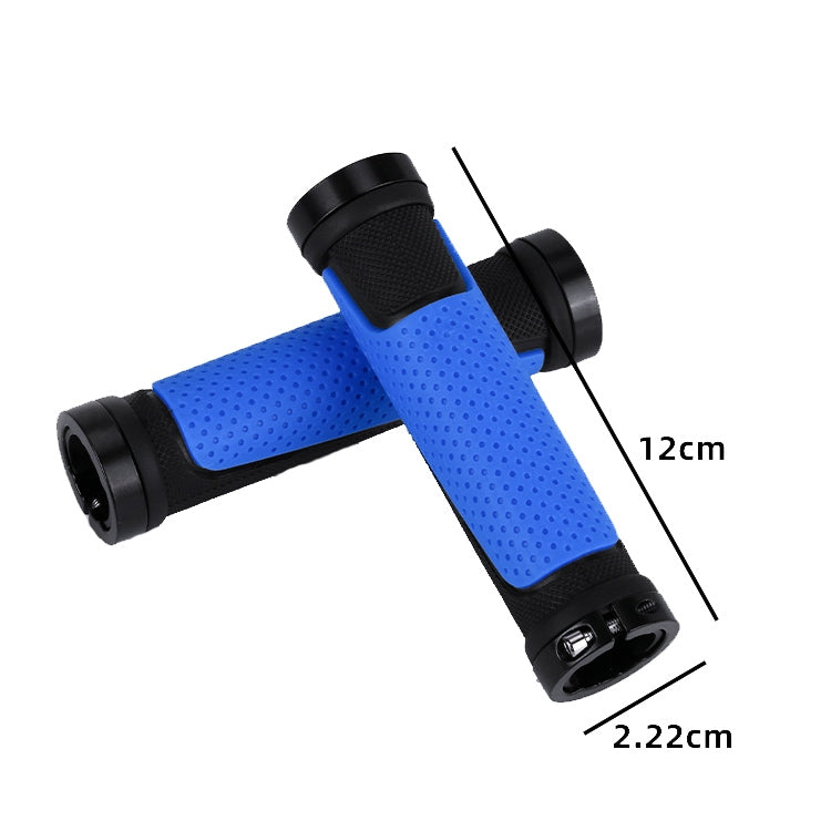 1pair BG-0404 Bicycle Rubber Handle Cover The Mountain Bike Bilateral Lock Dead Anti-Slip Handle Cover(Blue)
