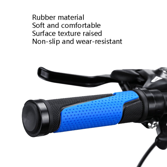 1pair BG-0404 Bicycle Rubber Handle Cover The Mountain Bike Bilateral Lock Dead Anti-Slip Handle Cover(Black)