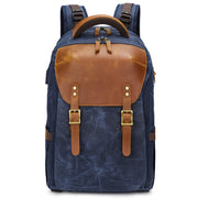 K805 Water-resistant Batik Canvas Camera Backpack Outdoor Liner Shoulder Photography Bag(Blue)