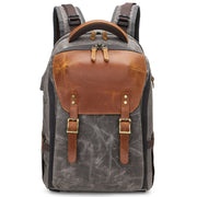 K805 Water-resistant Batik Canvas Camera Backpack Outdoor Liner Shoulder Photography Bag(Grey)