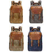 K805 Water-resistant Batik Canvas Camera Backpack Outdoor Liner Shoulder Photography Bag(Soil Yellow)