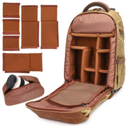 K805 Water-resistant Batik Canvas Camera Backpack Outdoor Liner Shoulder Photography Bag(Grey)