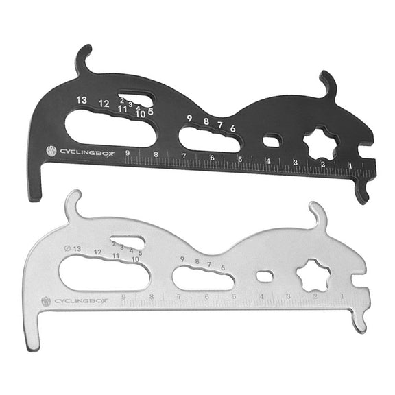 CYCLINGBOX Mountain Bicycle Chain Wear Measuring Ruler Measuring Chain Ruler Inspection Tool(Black)