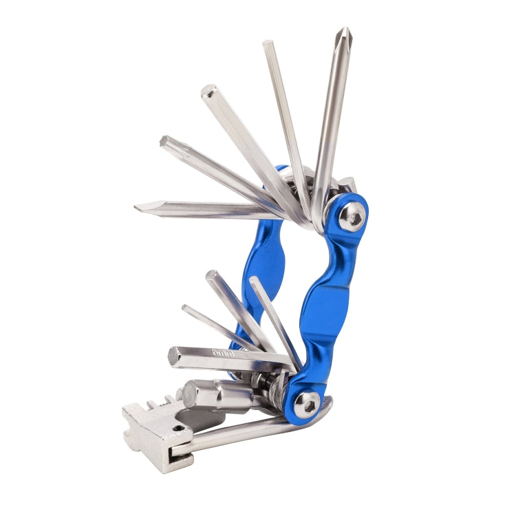 BG-9835D Bicycle Multi-Function Maintenance Curved 11 In 1 Tool Mountain Highway Bike With Interception Machine Combination Tool(blue)