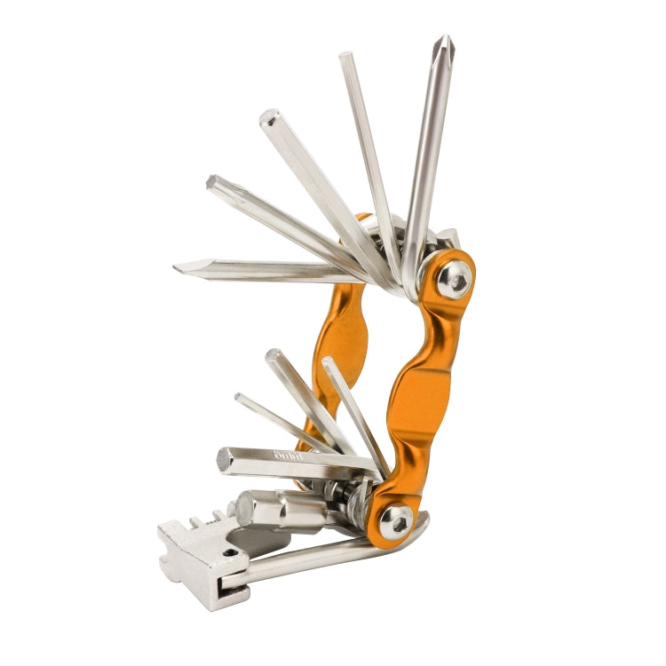 BG-9835D Bicycle Multi-Function Maintenance Curved 11 In 1 Tool Mountain Highway Bike With Interception Machine Combination Tool(gold)