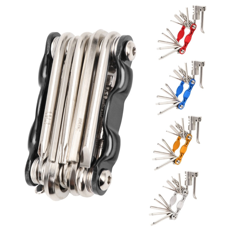 BG-9835D Bicycle Multi-Function Maintenance Curved 11 In 1 Tool Mountain Highway Bike With Interception Machine Combination Tool(silver)