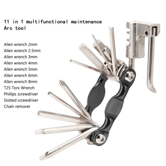 BG-9835D Bicycle Multi-Function Maintenance Curved 11 In 1 Tool Mountain Highway Bike With Interception Machine Combination Tool(blue)