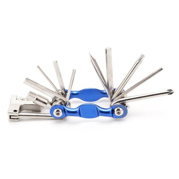 BG-9835D Bicycle Multi-Function Maintenance Curved 11 In 1 Tool Mountain Highway Bike With Interception Machine Combination Tool(blue)