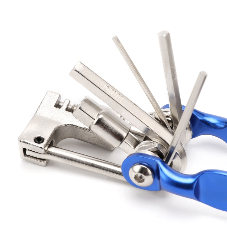 BG-9835D Bicycle Multi-Function Maintenance Curved 11 In 1 Tool Mountain Highway Bike With Interception Machine Combination Tool(blue)