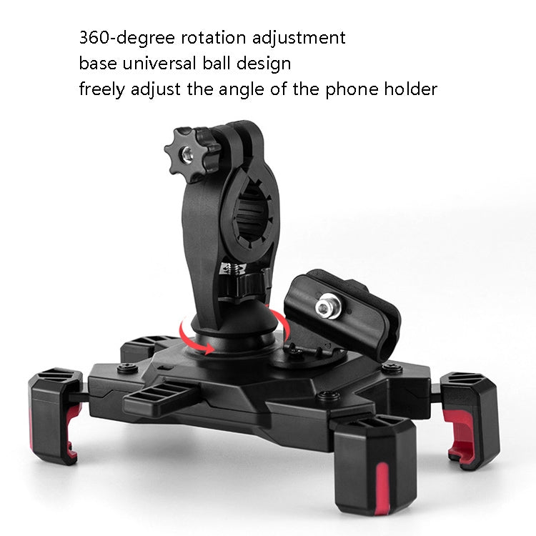 CYCLINGBOX Bicycle Mobile Phone Bracket With Parasol Rider Mobile Phone Frame, Style: Handlebar Installation (Red)