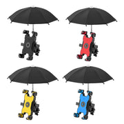 CYCLINGBOX Bicycle Mobile Phone Bracket With Parasol Rider Mobile Phone Frame, Style: Handlebar Installation (Yellow)