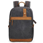 D1383 Outdoor SLR Digital Camera Backpack Water-resistant Batik Canvas Camera Bag(Gray)