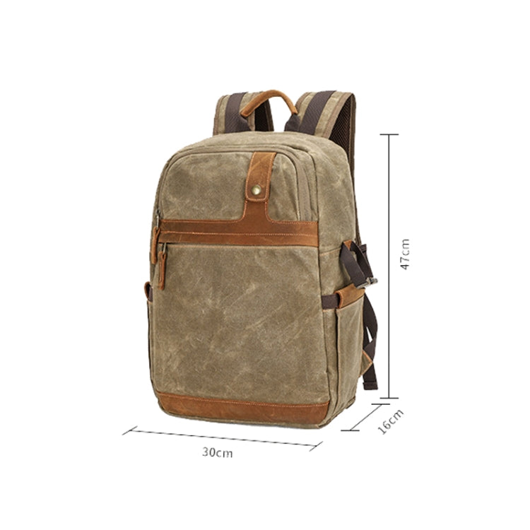 D1383 Outdoor SLR Digital Camera Backpack Water-resistant Batik Canvas Camera Bag(Gray)