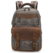 K813 Retro SLR Camera Bag Canvas Shoulder Computer Camera Bag(Grey)
