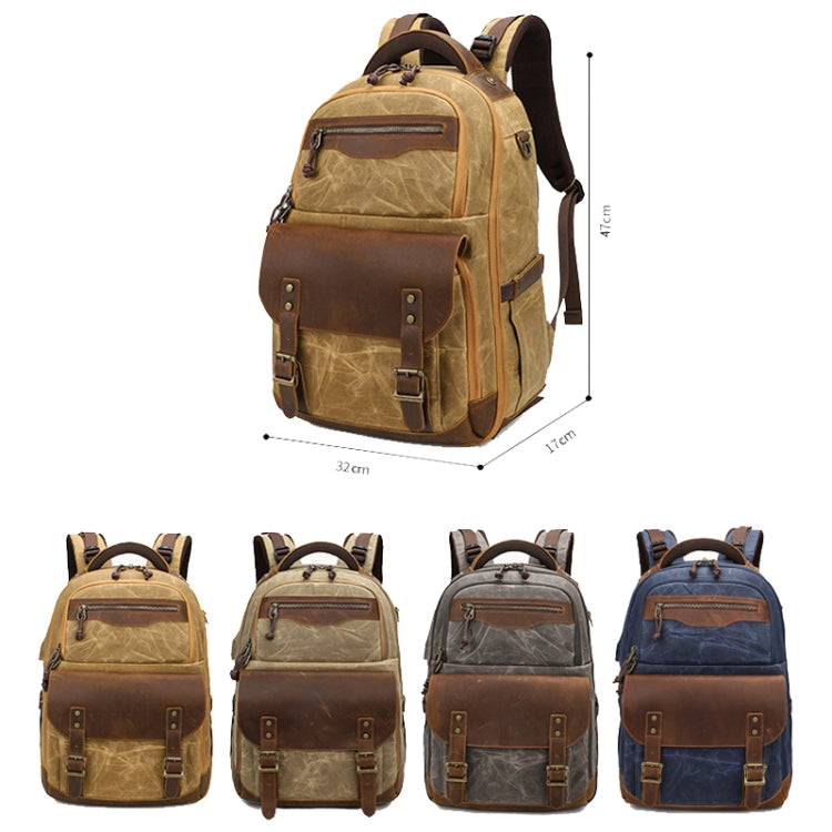 K813 Retro SLR Camera Bag Canvas Shoulder Computer Camera Bag(Soil Yellow)