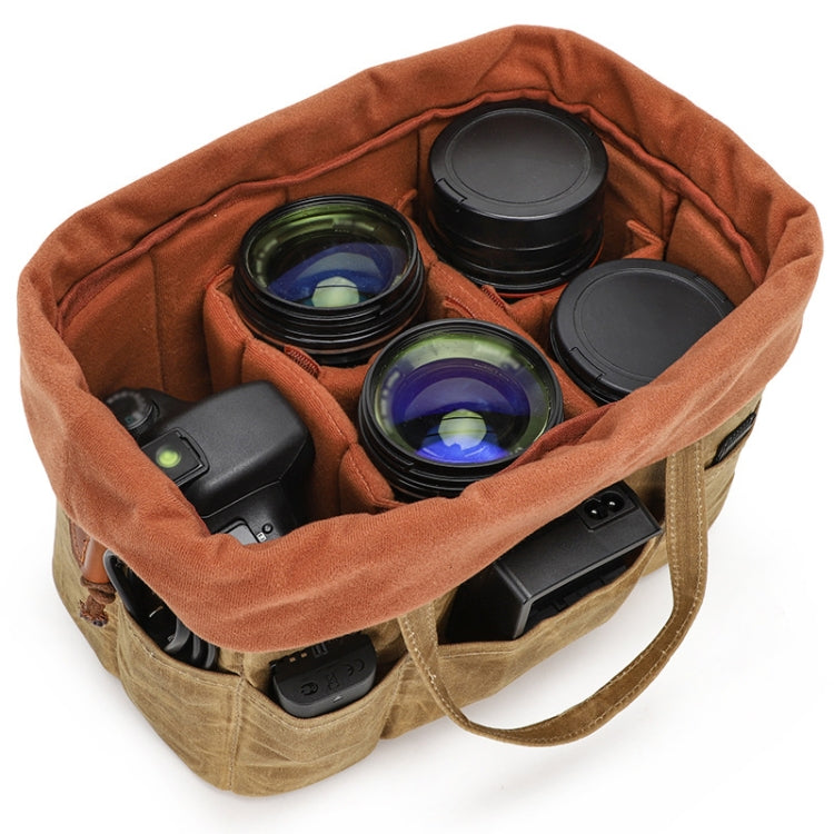 K707 Portable SLR Lens Liner Bag Camera Storage Bag(Khaki)
