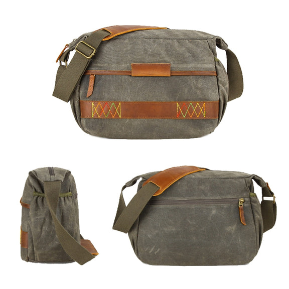 3037 SLR Camera Bag Shoulder Water-resistant Messenger Camera Bag(Khaki)