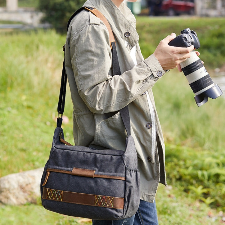 3037 SLR Camera Bag Shoulder Water-resistant Messenger Camera Bag(Khaki)
