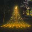 10LM 350 LED Star Waterfall Light Christmas Tree String Lights Outdoor Meteor Light, Plug Spec: US Plug(Warm White Light) - Christmas Decoration Lamps by PMc TechLife | Online Shopping South Africa | PMc TechLife | Buy Now Pay Later Mobicred