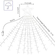10LM 350 LED Star Waterfall Light Christmas Tree String Lights Outdoor Meteor Light, Plug Spec: EU Plug(RGB Light)