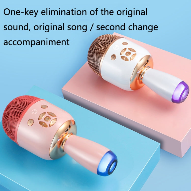 K58 Home Bluetooth Wireless Microphone With Lamp Mobile Phone K Song Children Microphone Audio(pink)